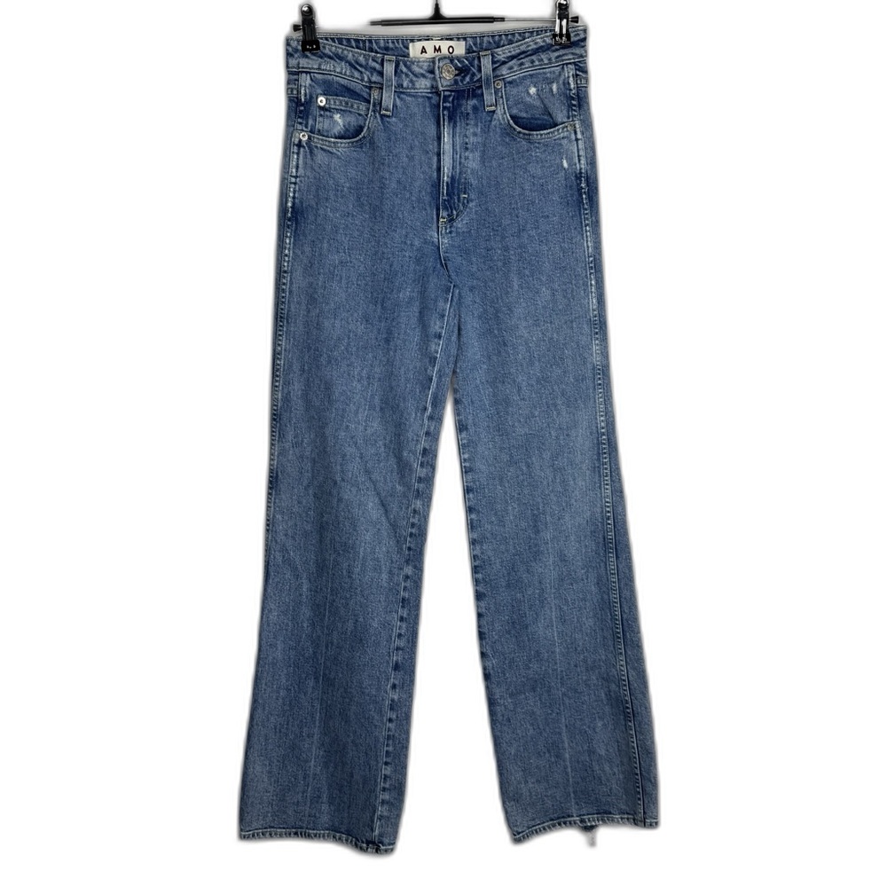 AMO Georgia Flare Medium Wash Blue‎ Jeans Sz 27 Classic Closet Staple